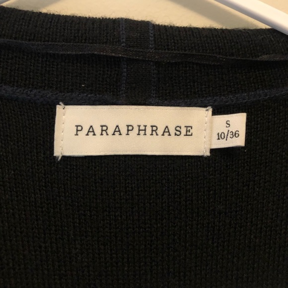 Navy Blue and Black Cut off Cardigan - Picture 3 of 5